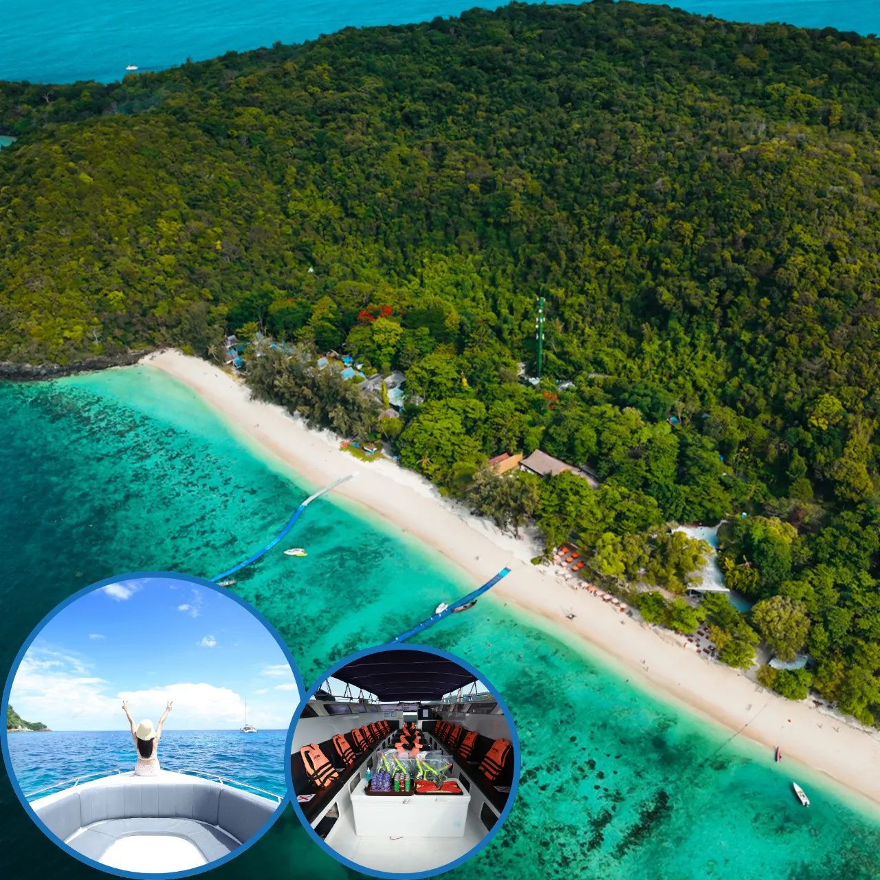ทัวร์เกาะเฮ หาดกาฮังบีช ครึ่งวัน เรือSpeed Boat