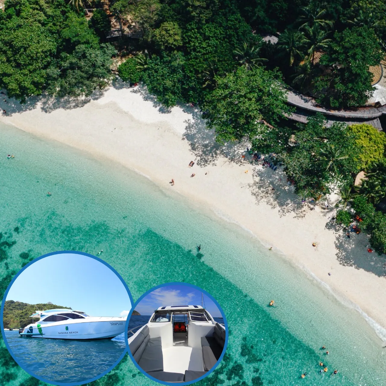 ทัวร์ครึ่งวัน เกาะเฮ ฝั่งหาด Banana Beach เรือ Speed Boat
